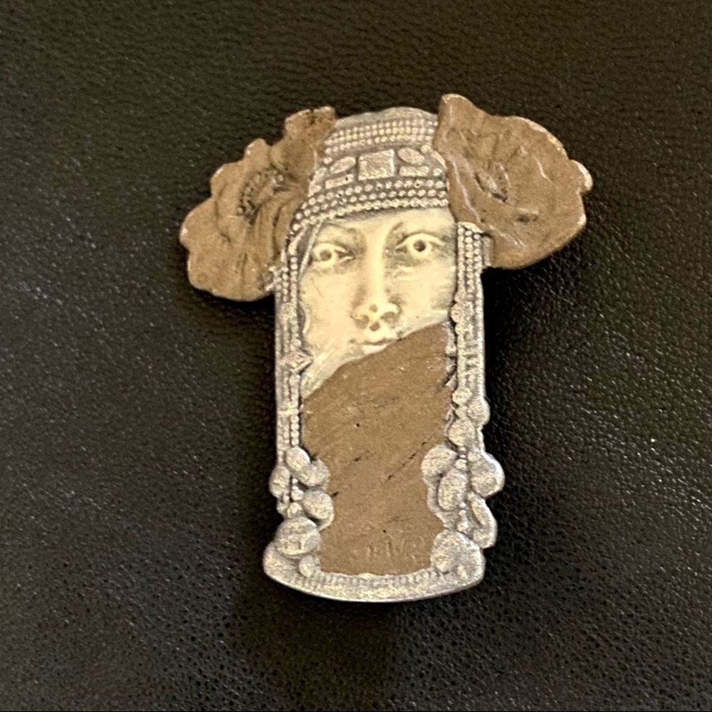 Unique Brooch Mixed Metals